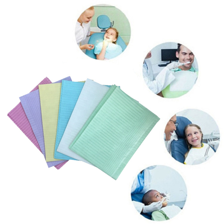 Disposable Colorful Multicolor 3ply Medical Clinic Dental Bib Paper Towel for Dentist,Patient and Tattoo